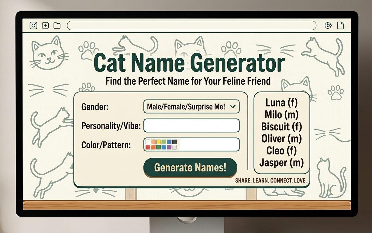 Cat Name Generator: 1000+ Unique Male & Female Cat Names