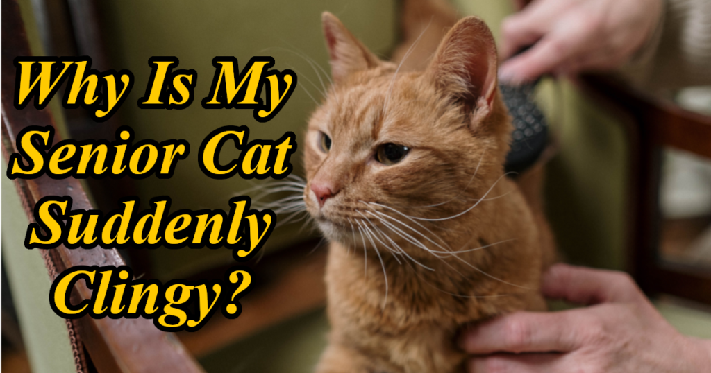 Senior cat clinging to owner, seeking closeness and comfort