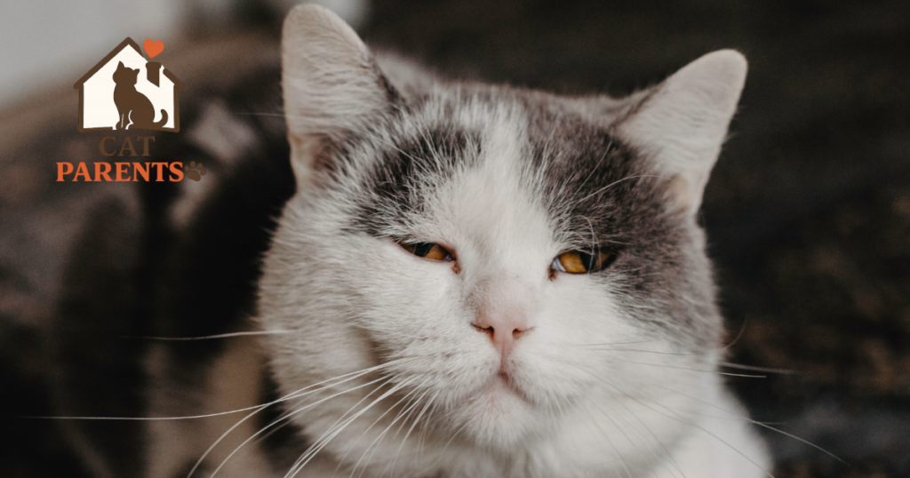 Senior cat staring blankly, a sign of cognitive disorientation